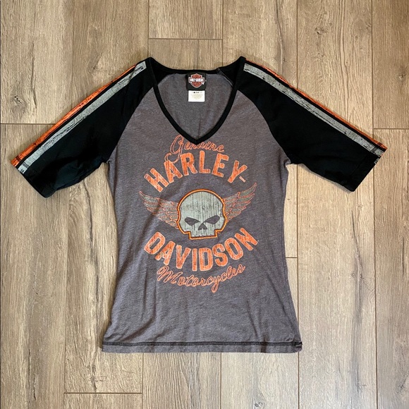 Harley Davidson Midi-sleeve T-shirt - Picture 2 of 4